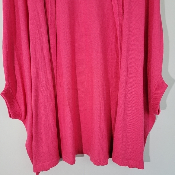 Escrava Women's Barbie Pink Cotton Blend Open Cardigan Sz M Dolman Sleeve - Picture 6 of 10